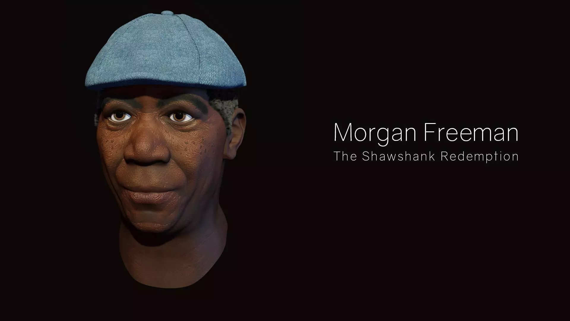 Morgan Freeman - Face 3D Model Low-poly 3D model