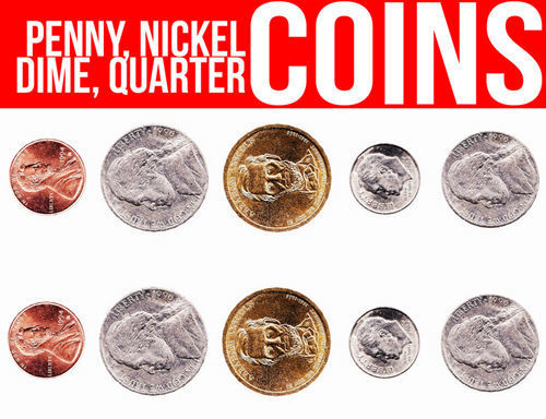 3d Asset Coin Coins Us Usa Dime Nickel Penny Quarter
