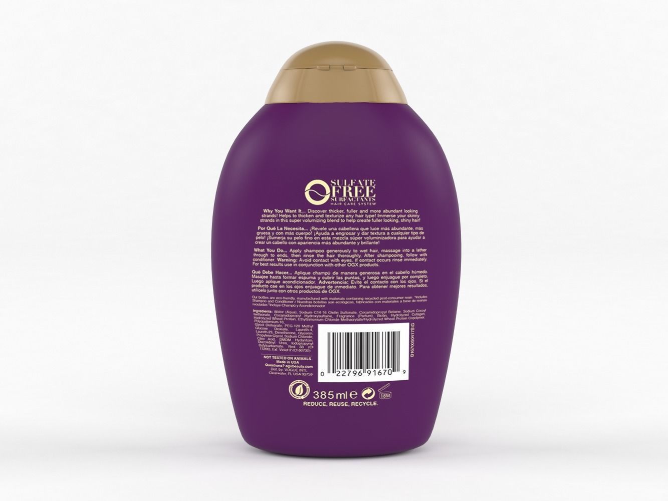 OGX Thick and Full Biotin and Collagen Shampoo and Conditioner 3D model_6
