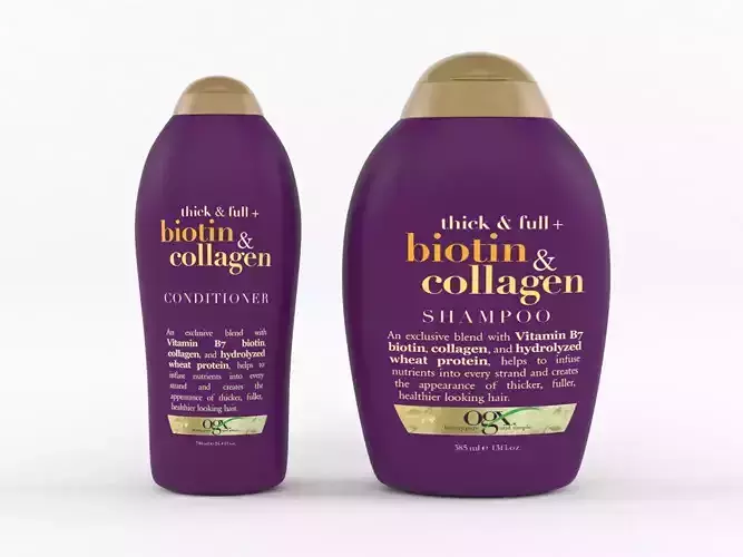 OGX Thick and Full Biotin and Collagen Shampoo and Conditioner 3D model