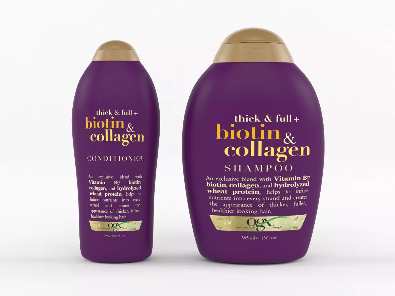 OGX Thick and Full Biotin and Collagen Shampoo and Conditioner 3D model_0