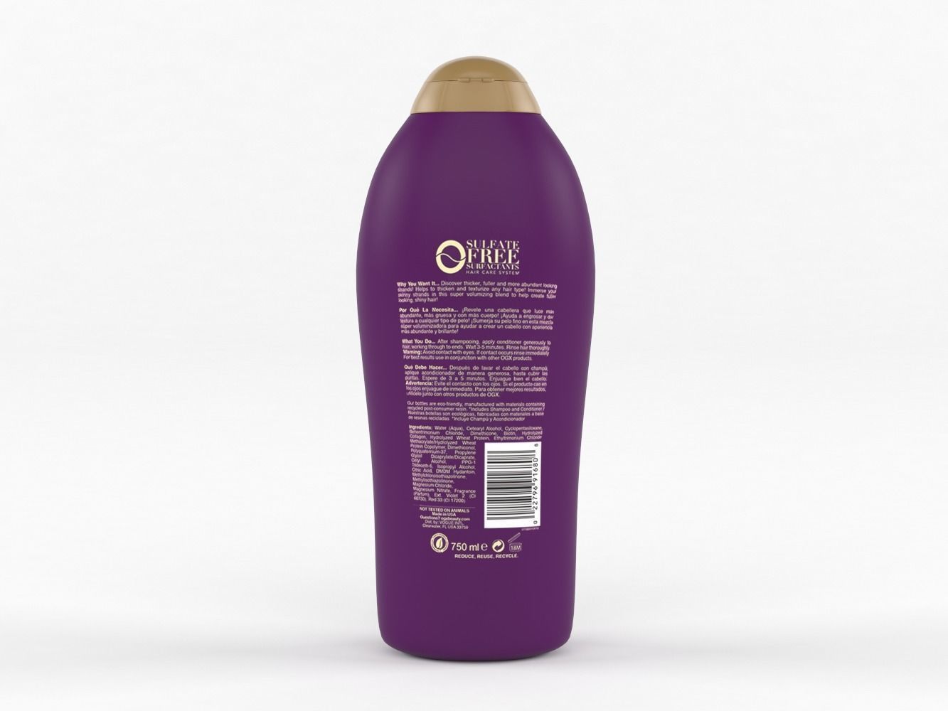 OGX Thick and Full Biotin and Collagen Shampoo and Conditioner 3D model_2