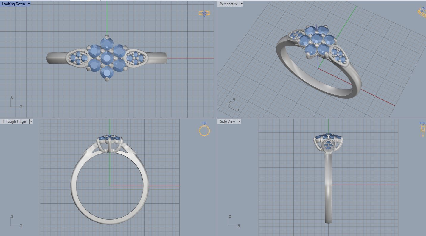 Engagement ring 3D print model_7