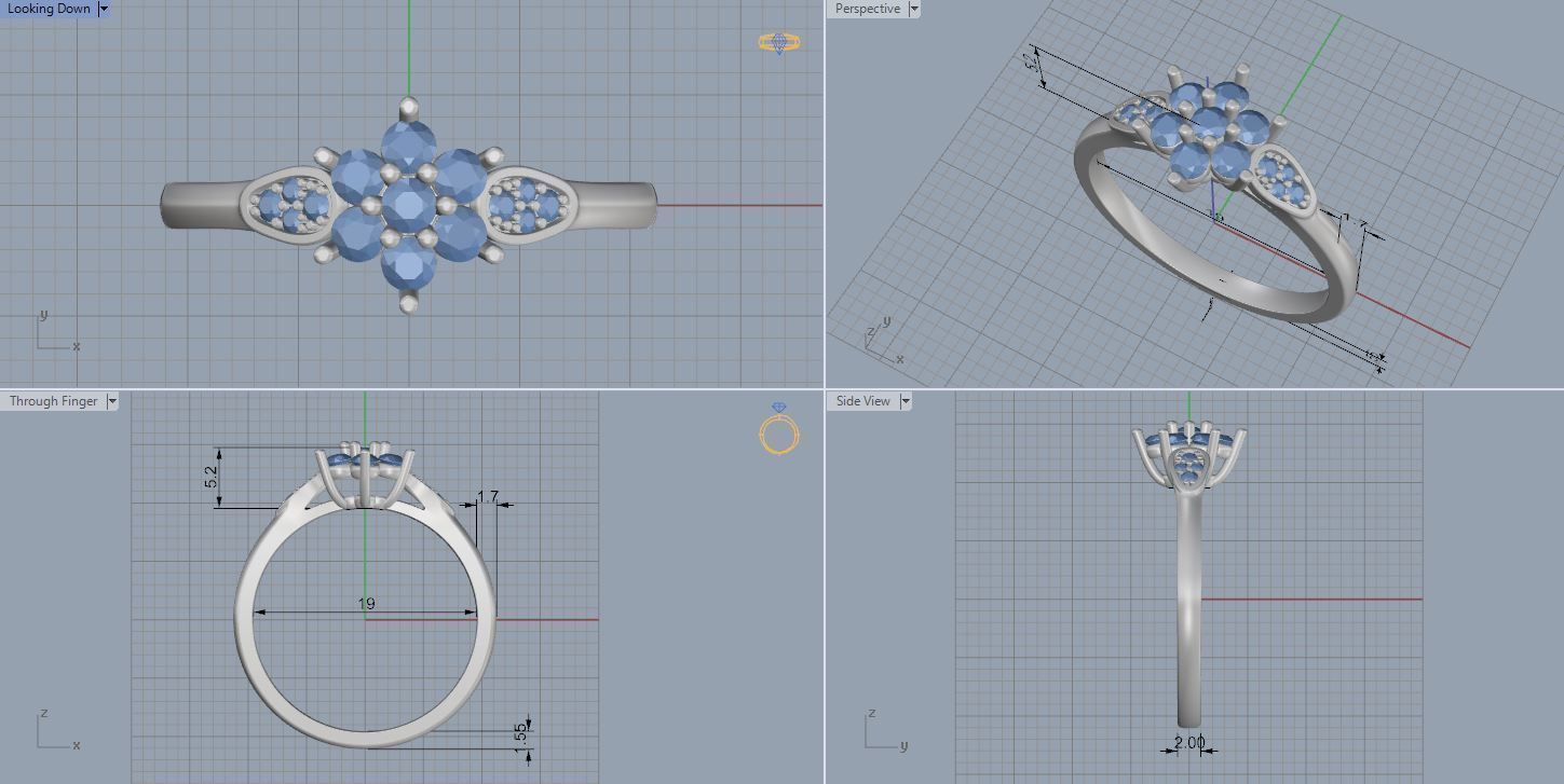 Engagement ring 3D print model_8