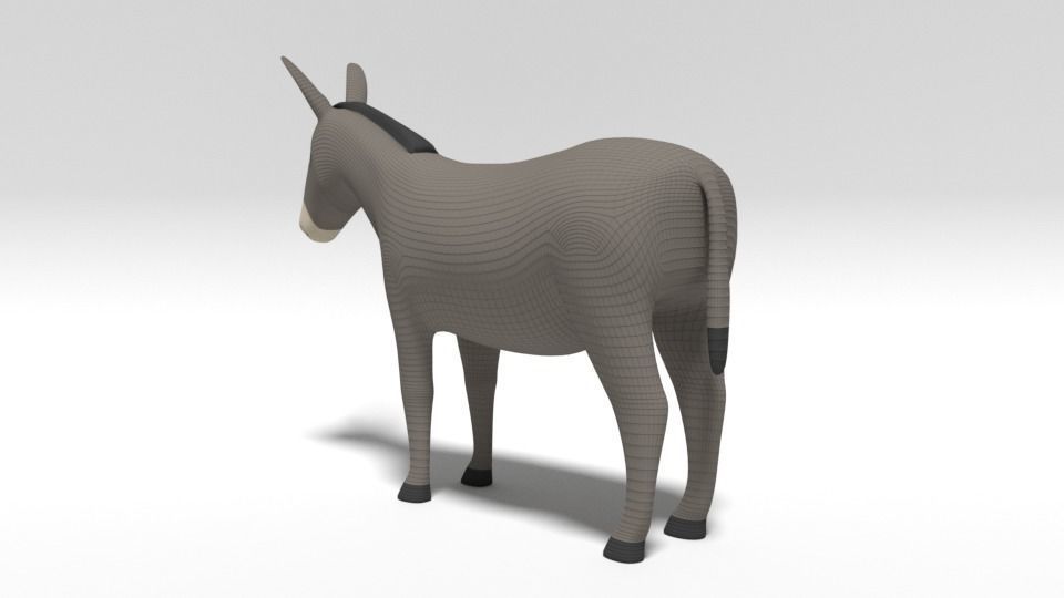 Cartoon Donkey 3D model_11