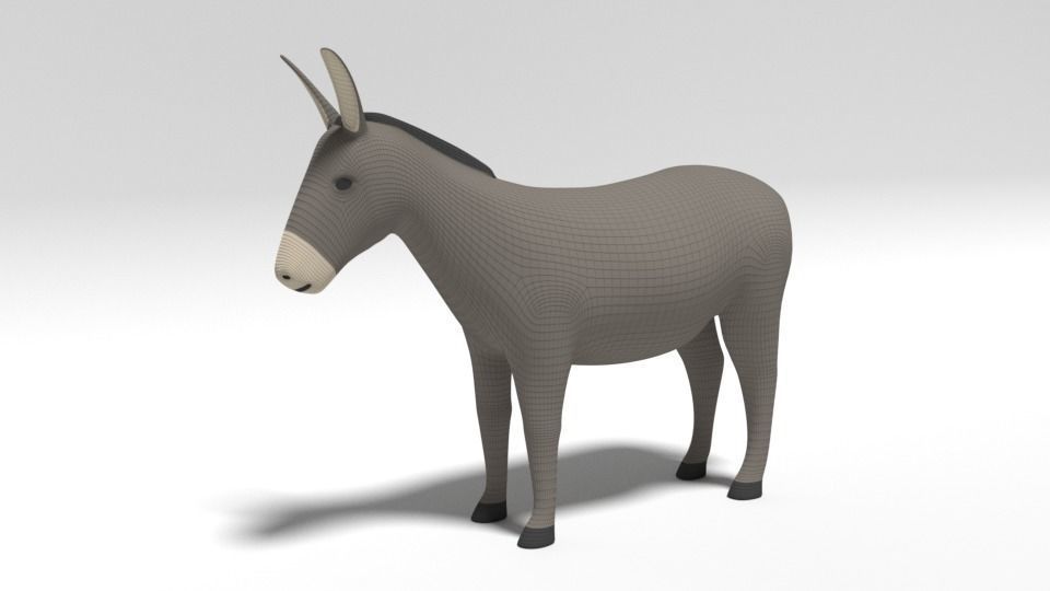 Cartoon Donkey 3D model_9