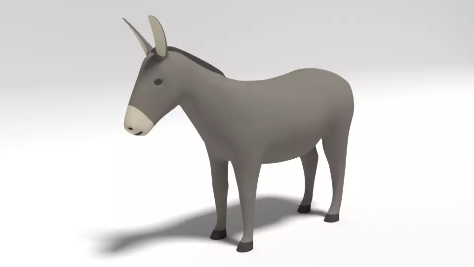 Cartoon Donkey 3D model_0