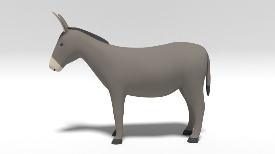 Cartoon Donkey 3D model_1