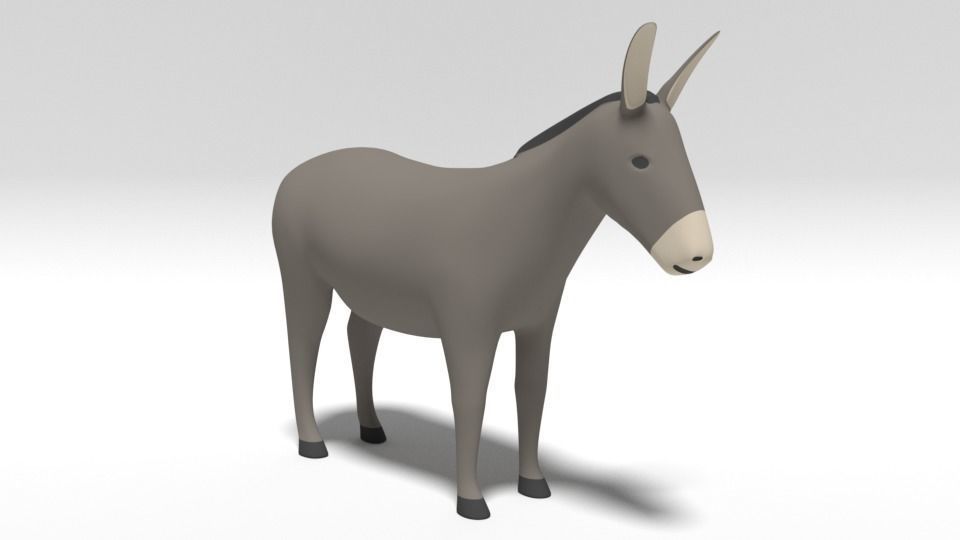 Cartoon Donkey 3D model_6