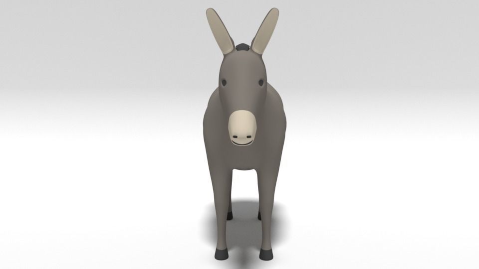 Cartoon Donkey 3D model_7