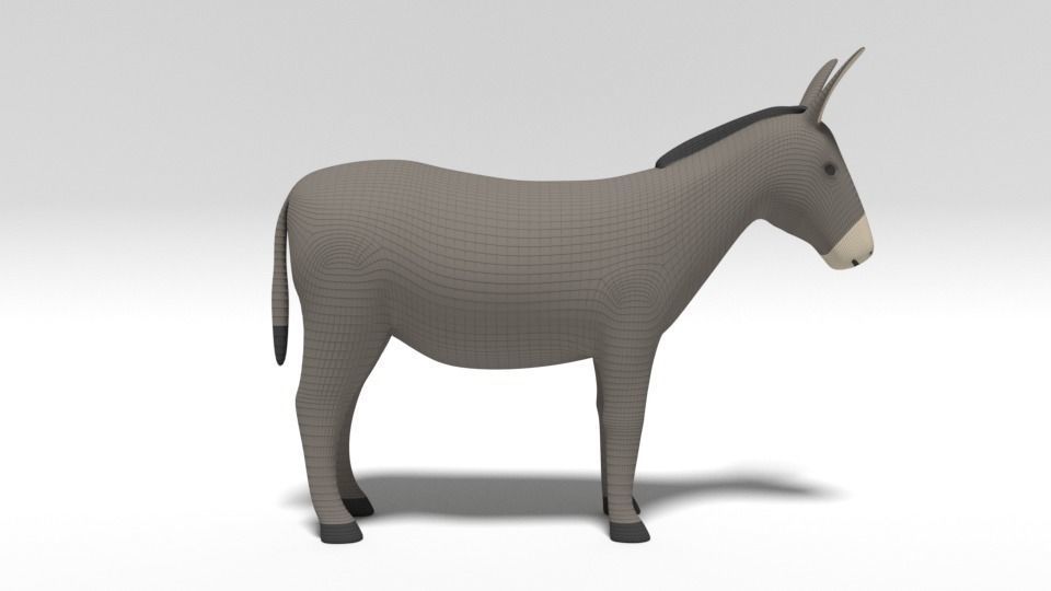Cartoon Donkey 3D model_14