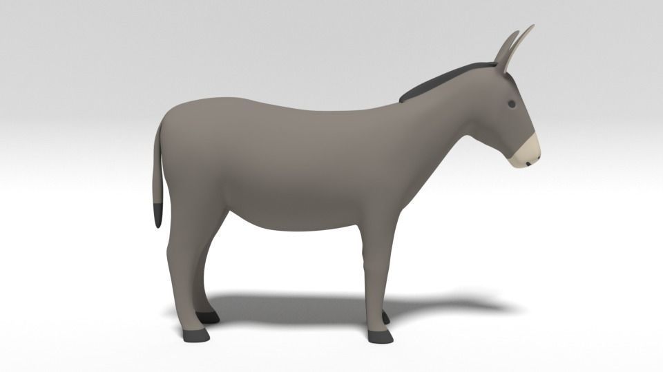 Cartoon Donkey 3D model_5