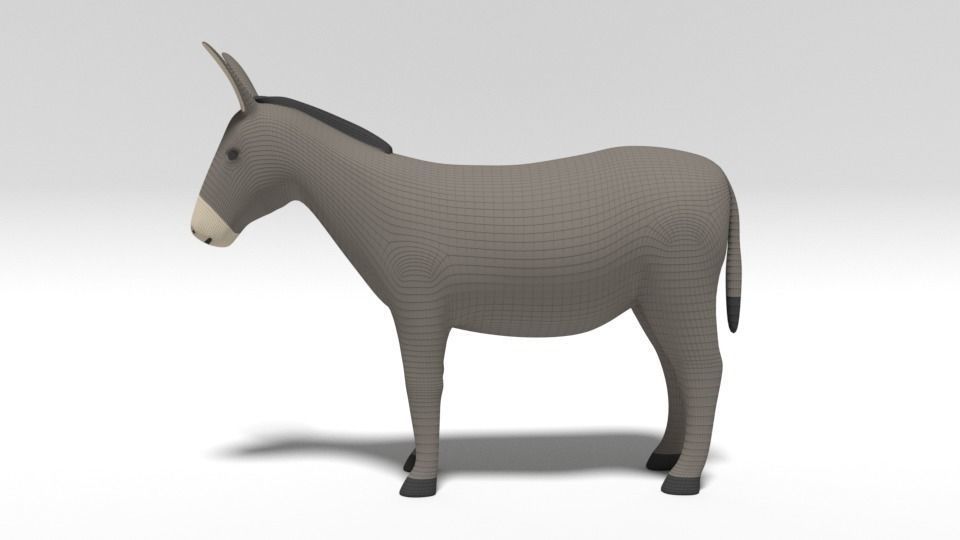 Cartoon Donkey 3D model_10
