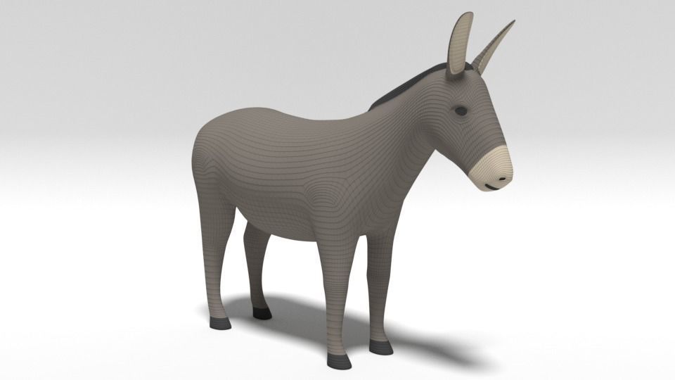 Cartoon Donkey 3D model_15