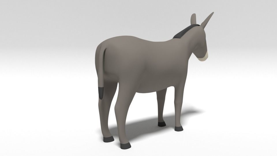 Cartoon Donkey 3D model_4