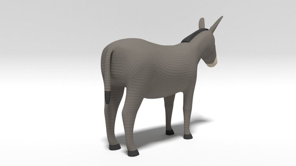 Cartoon Donkey 3D model_13