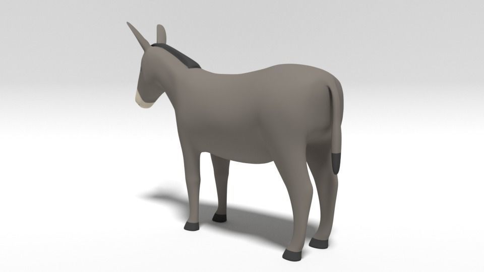 Cartoon Donkey 3D model_2