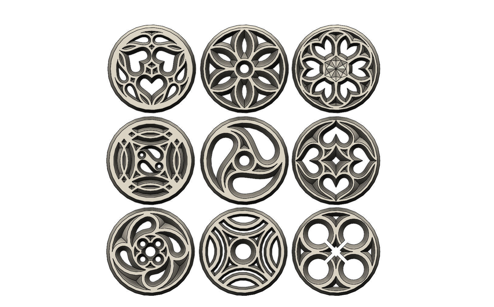 9 medieval ornaments 3D print model_1
