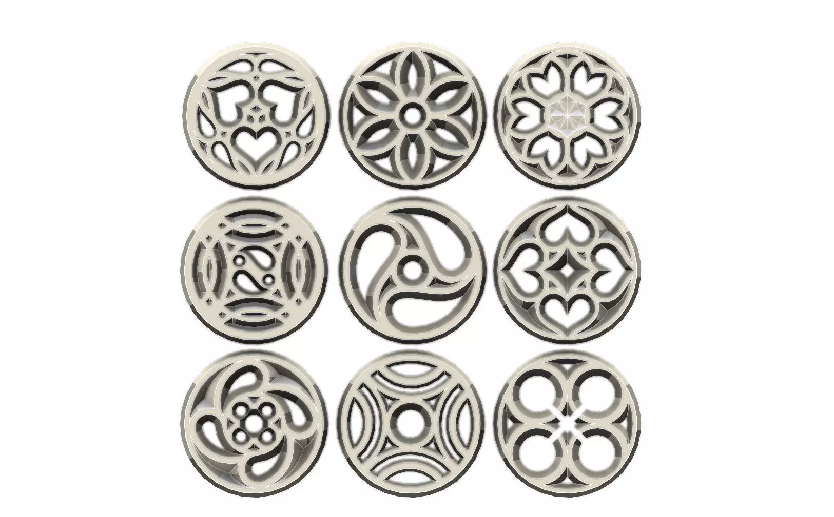 9 medieval ornaments 3D print model_0