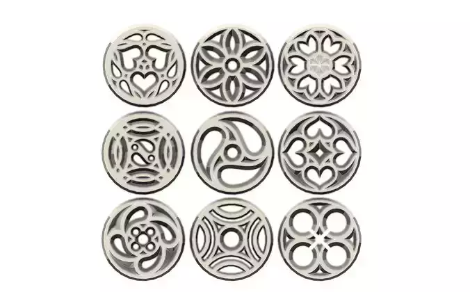 9 medieval ornaments 3D print model