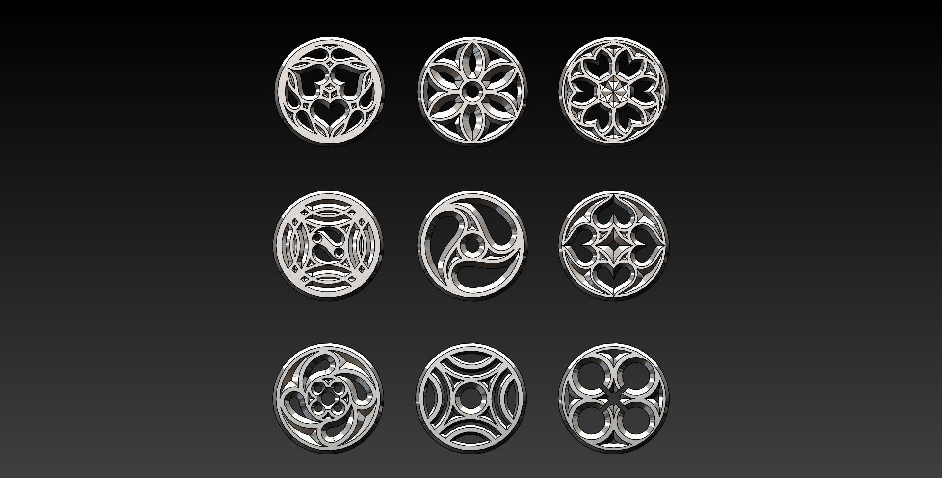9 medieval ornaments 3D print model_4