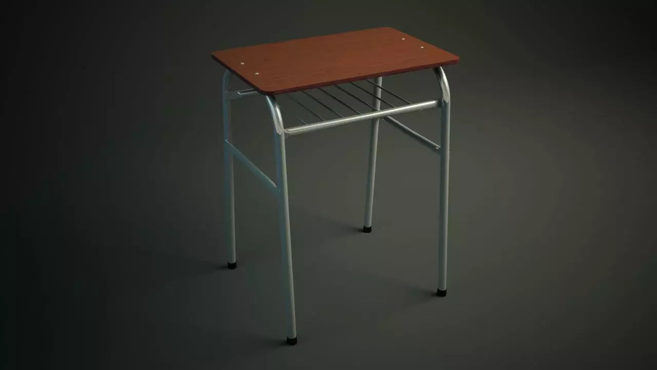 School Table 3D Model 3D model_0
