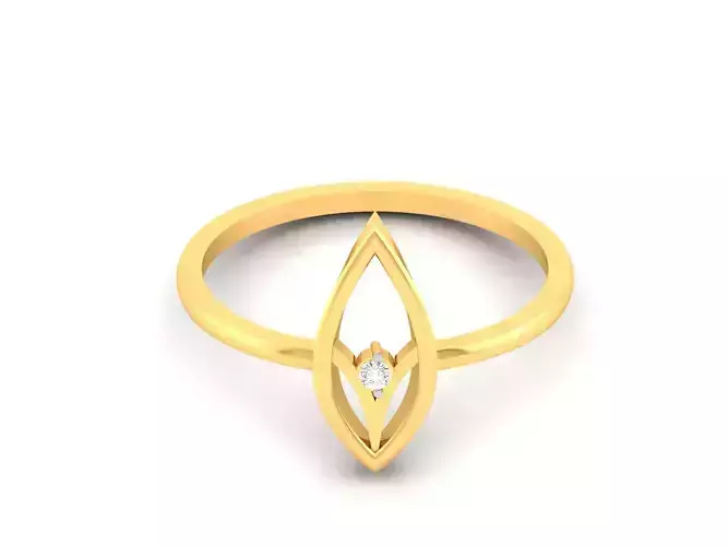 Women Leaf Flower Band Ring 3dm render detail 3D print model