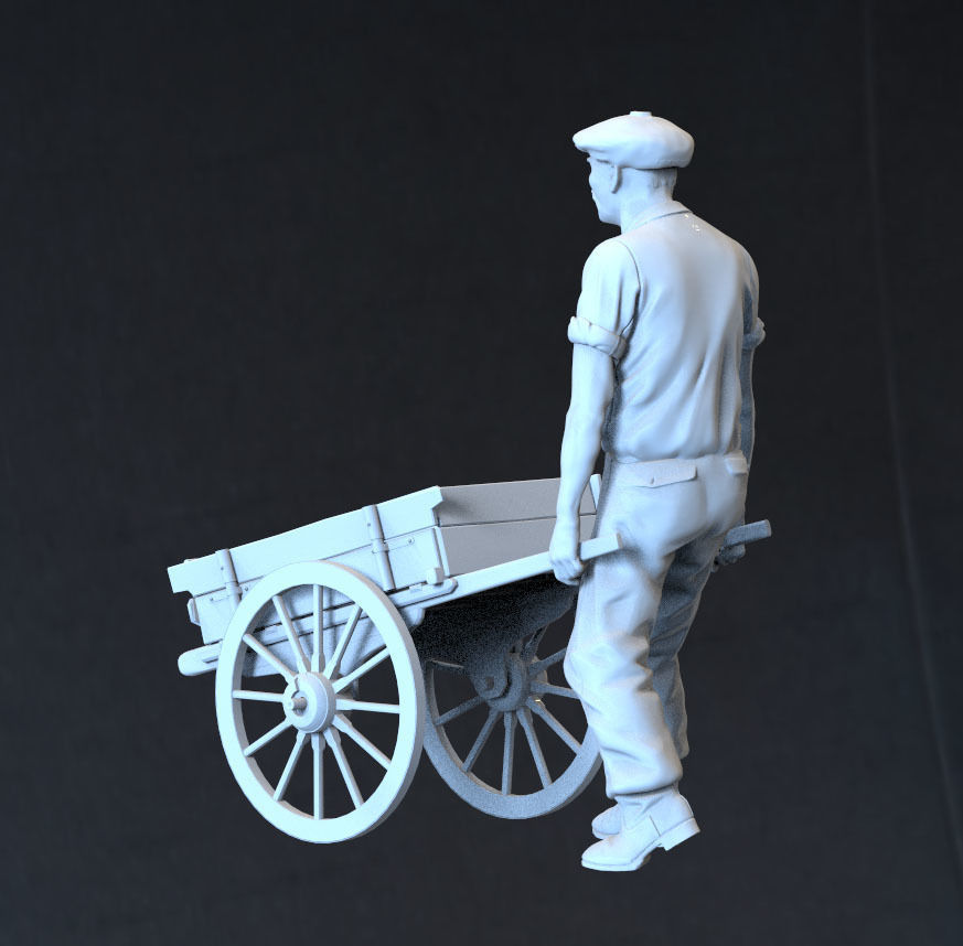 farmer man with cart 3D print model_51