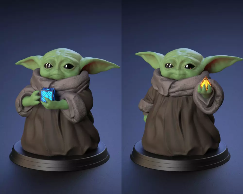 Green Baby - With Cube and Sith Holocron 3D print model