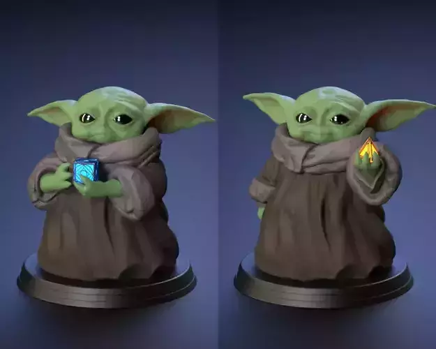 Green Baby - With Cube and Sith Holocron 3D print model
