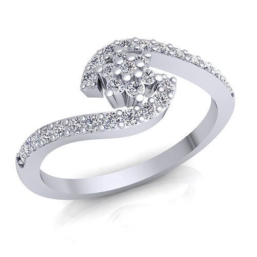 Fancy Woman Diamond Ring 01 3D print model