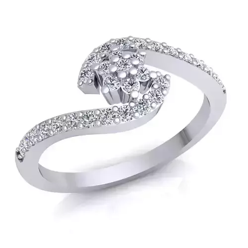 Fancy Woman Diamond Ring 01 3D print model