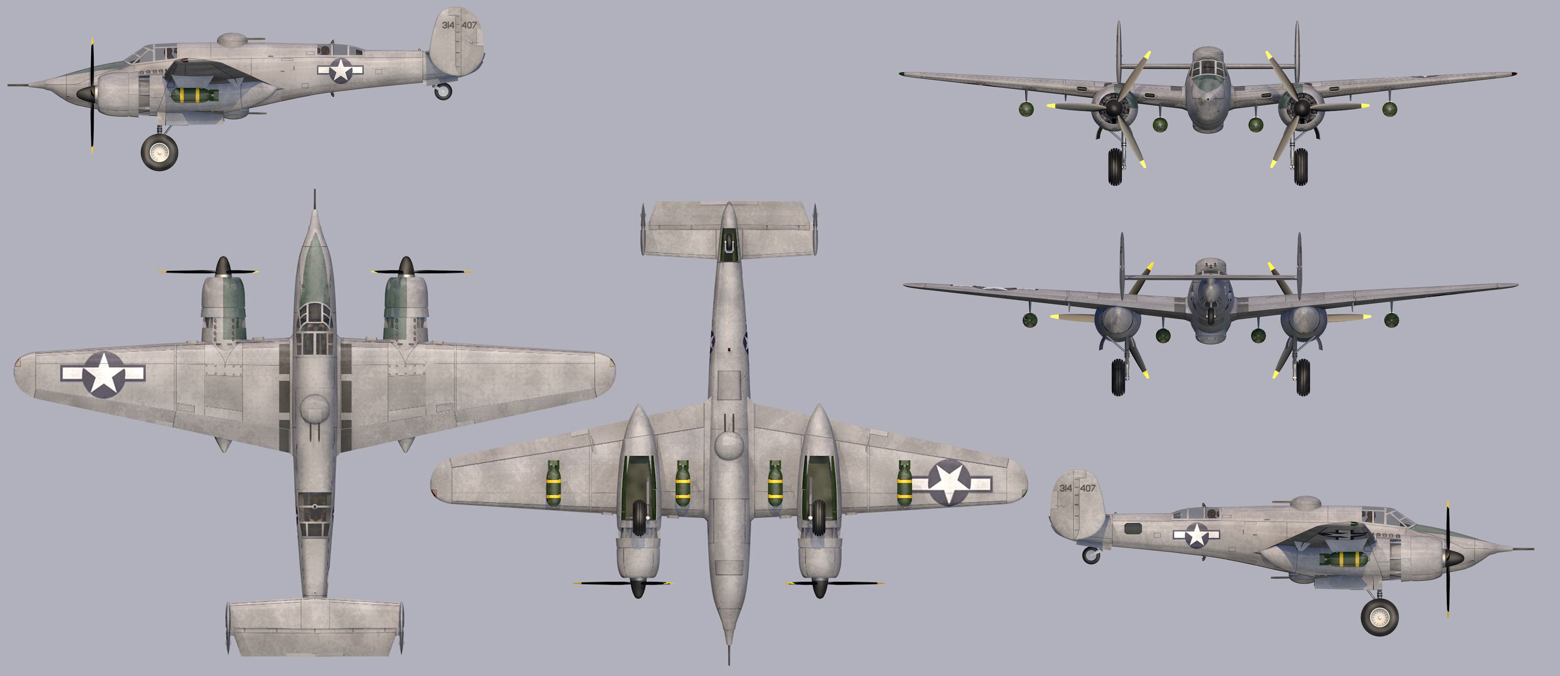 Beechcraft XA-38 Grizzly 3D model_13