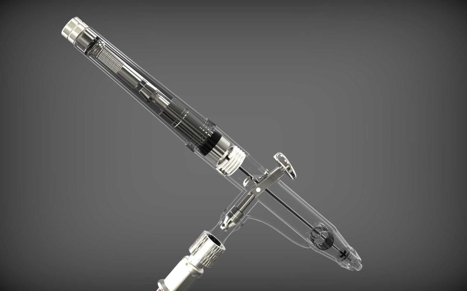 Airbrush spray bottle with hose 3D model_7