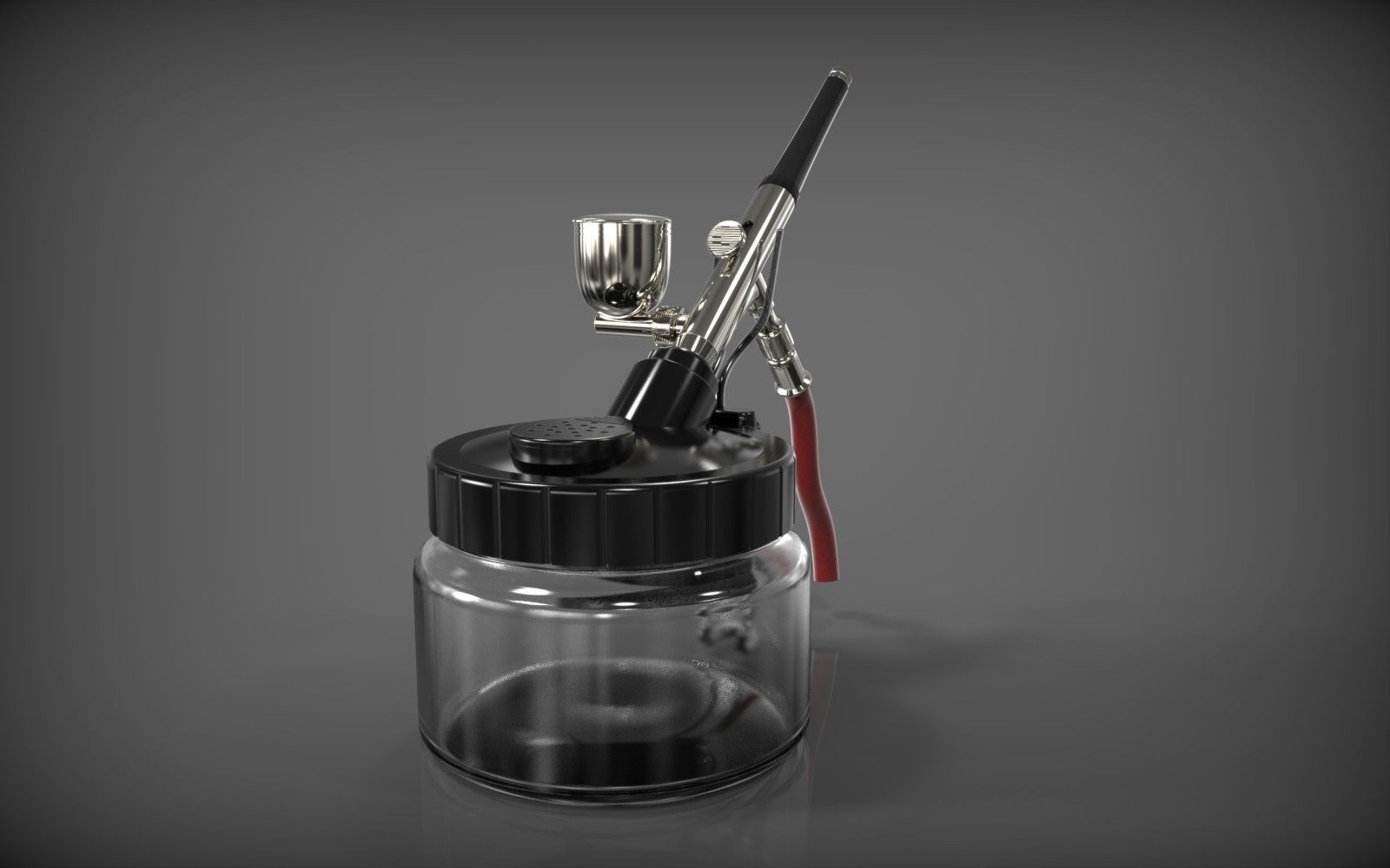 Airbrush spray bottle with hose 3D model_1
