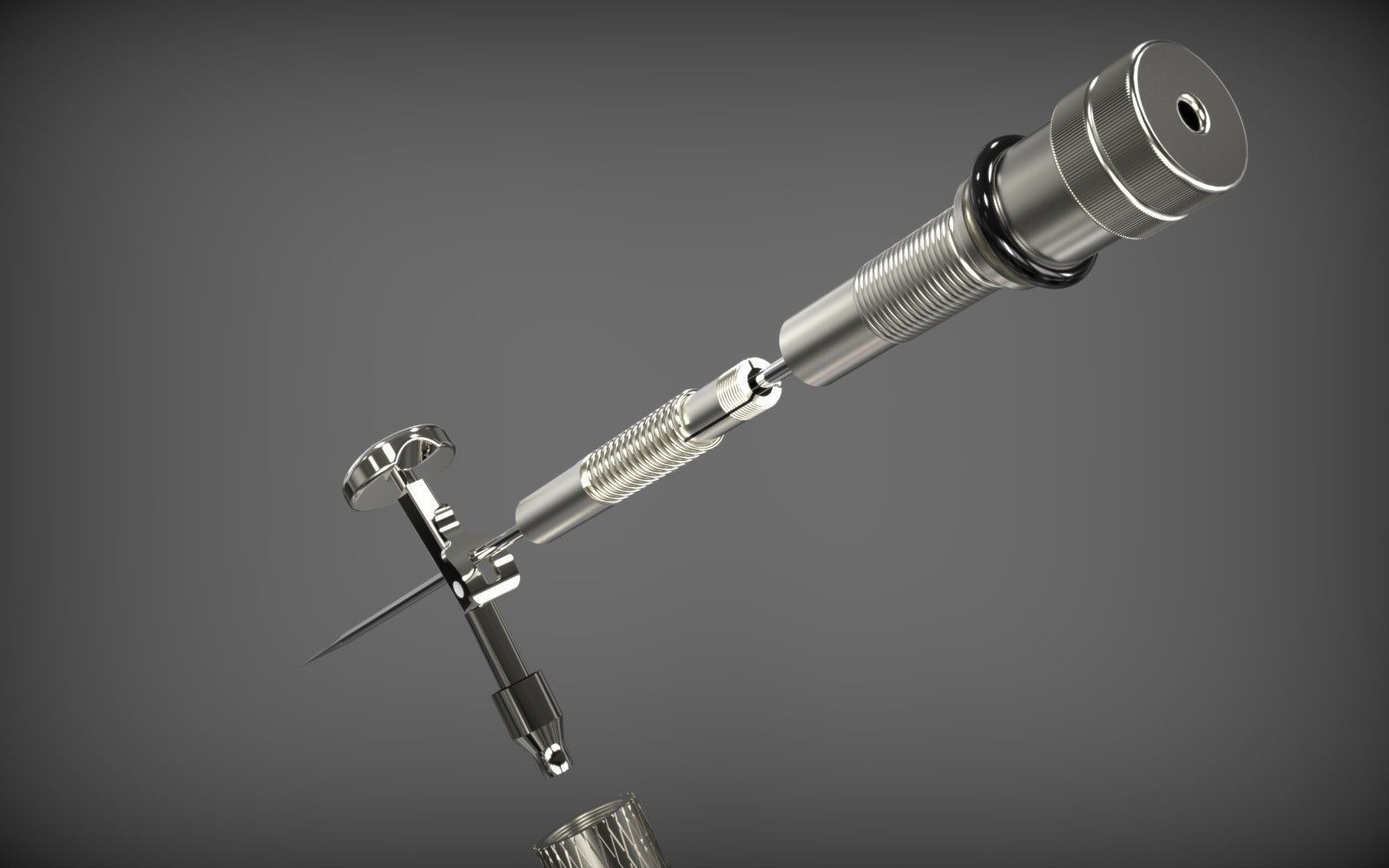 Airbrush spray bottle with hose 3D model_8