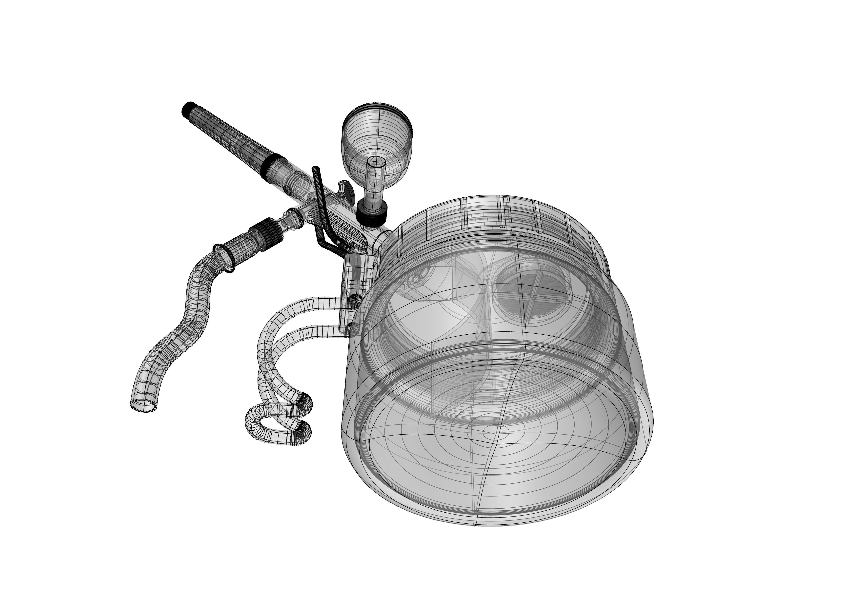 Airbrush spray bottle with hose 3D model_11