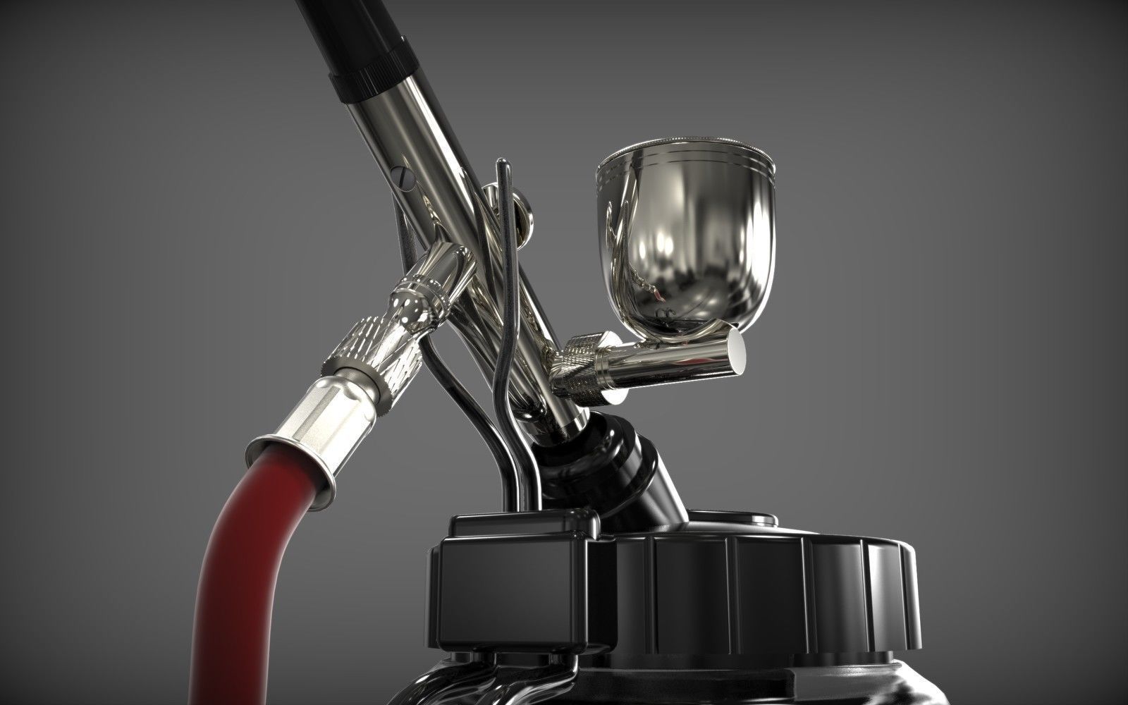 Airbrush spray bottle with hose 3D model_3