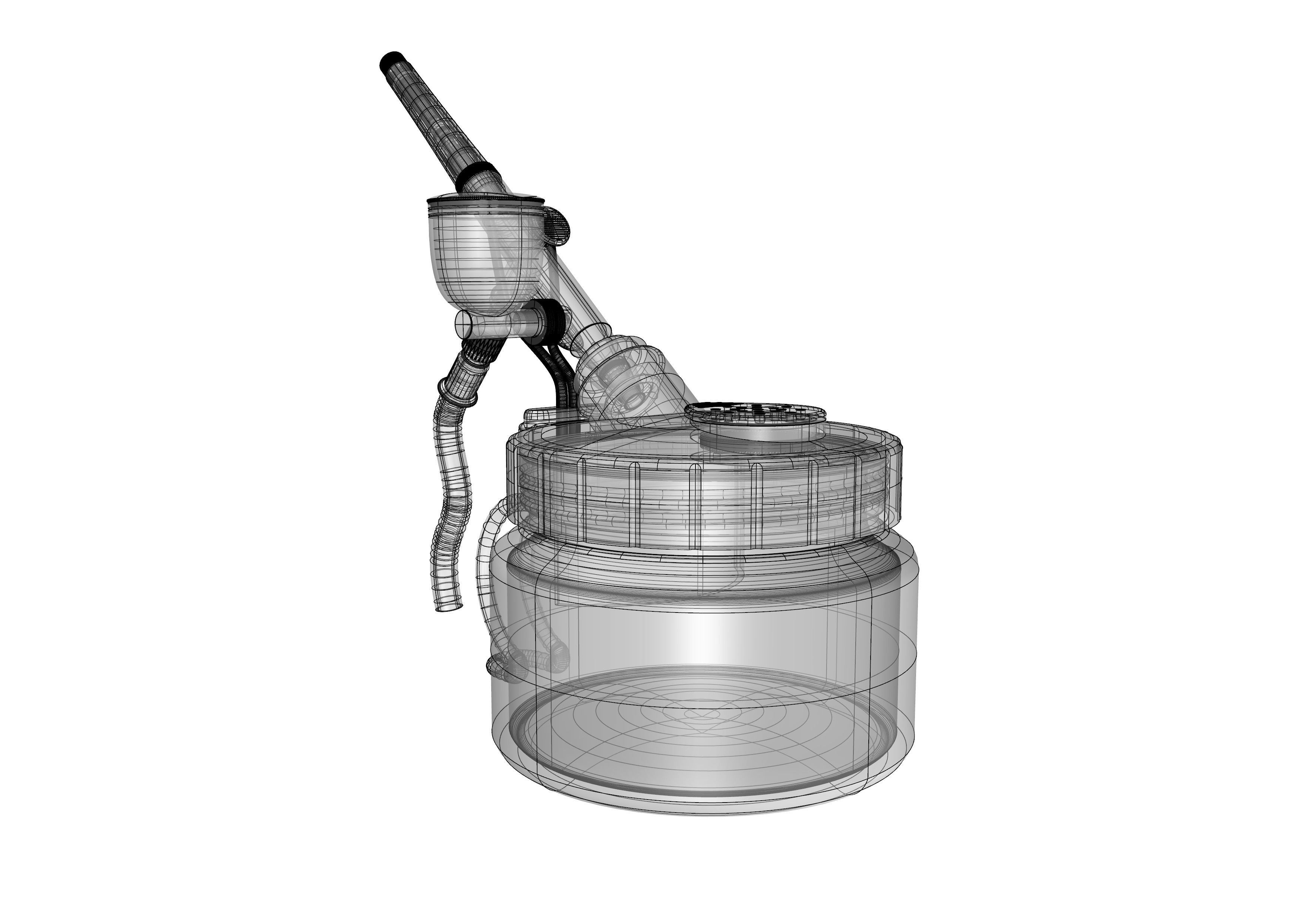 Airbrush spray bottle with hose 3D model_12