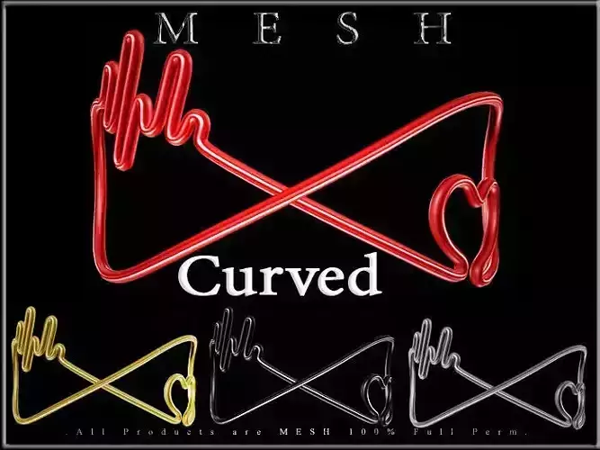 Infinity heart beat - Curved Low-poly 3D model