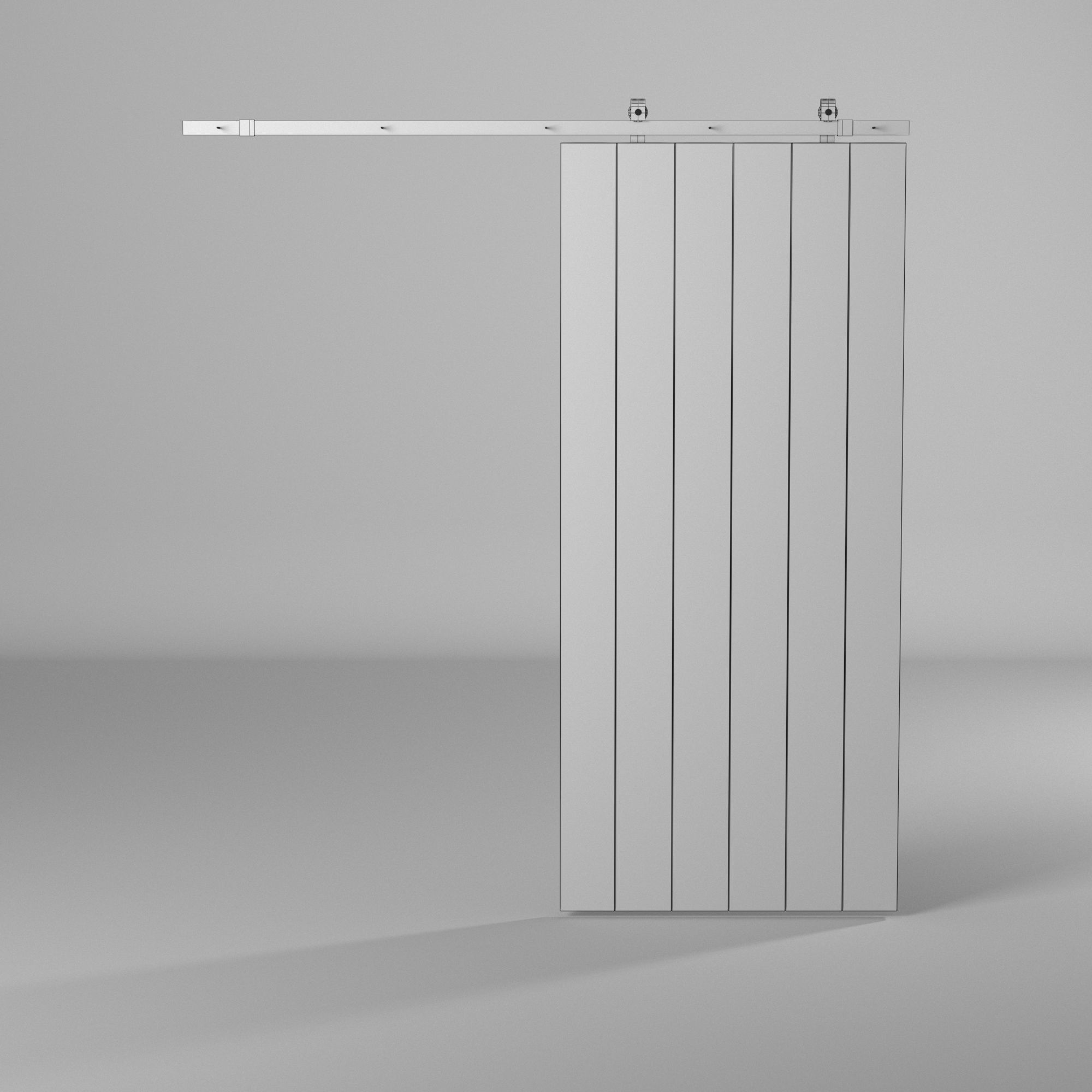 Wooden Sliding Door 3D model_7