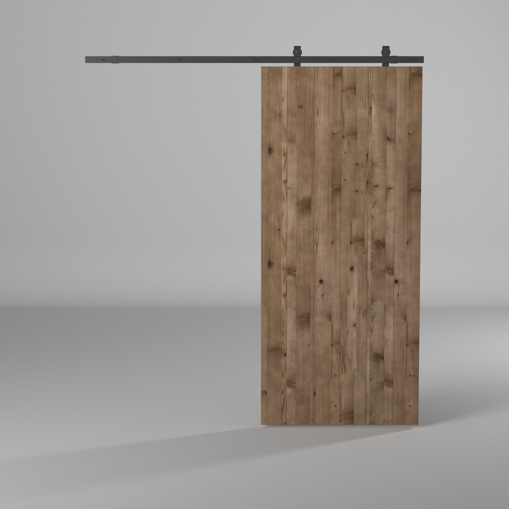 Wooden Sliding Door 3D model_4