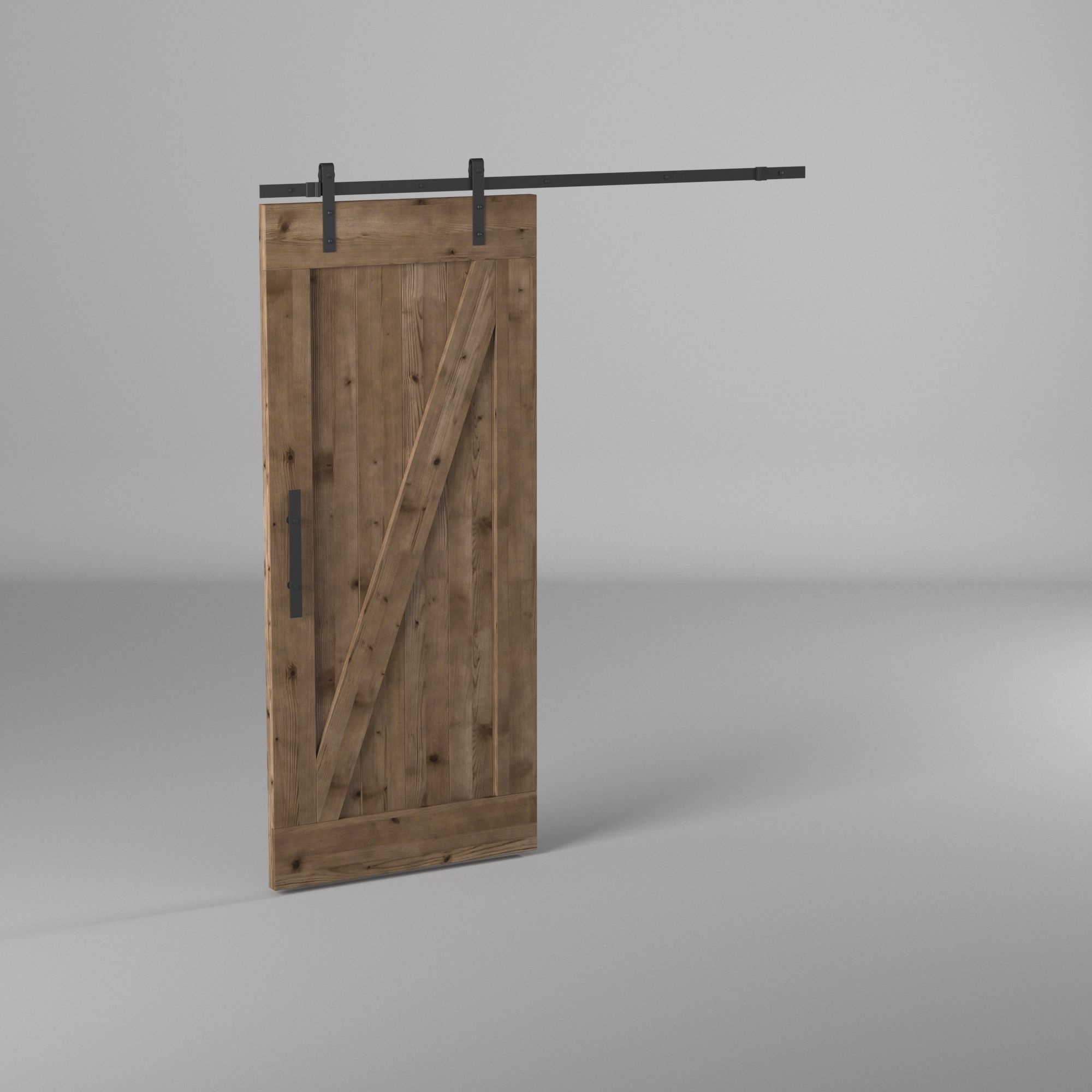 Wooden Sliding Door 3D model_1