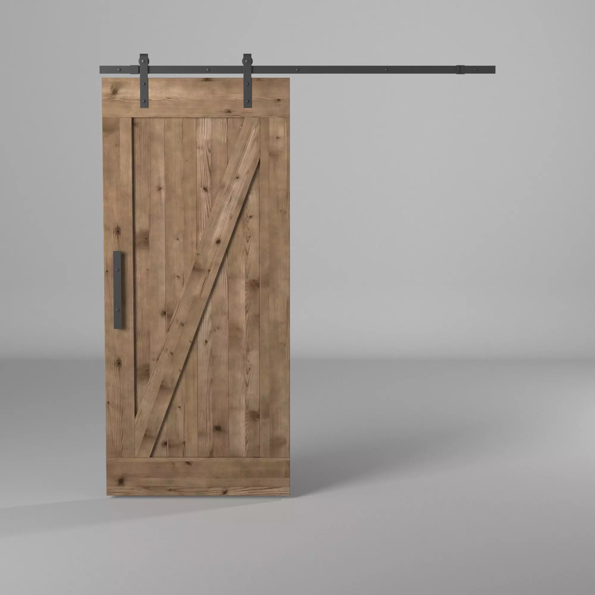 Wooden Sliding Door 3D model_0
