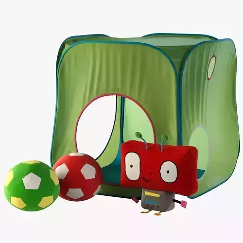 Toys Set toy play tent with two balls and robot 3D model