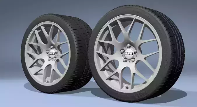 BBS CH-R Alloy wheels with PZERO tires 3D model