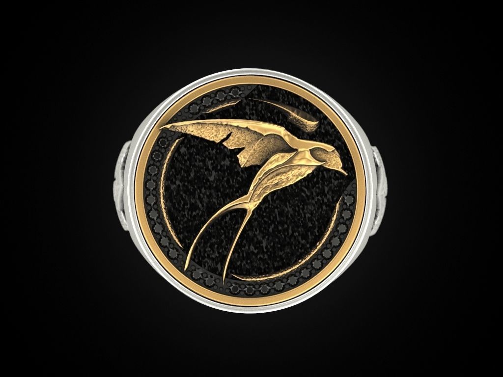 Swallow Ciri witcher ring 3D print model_3