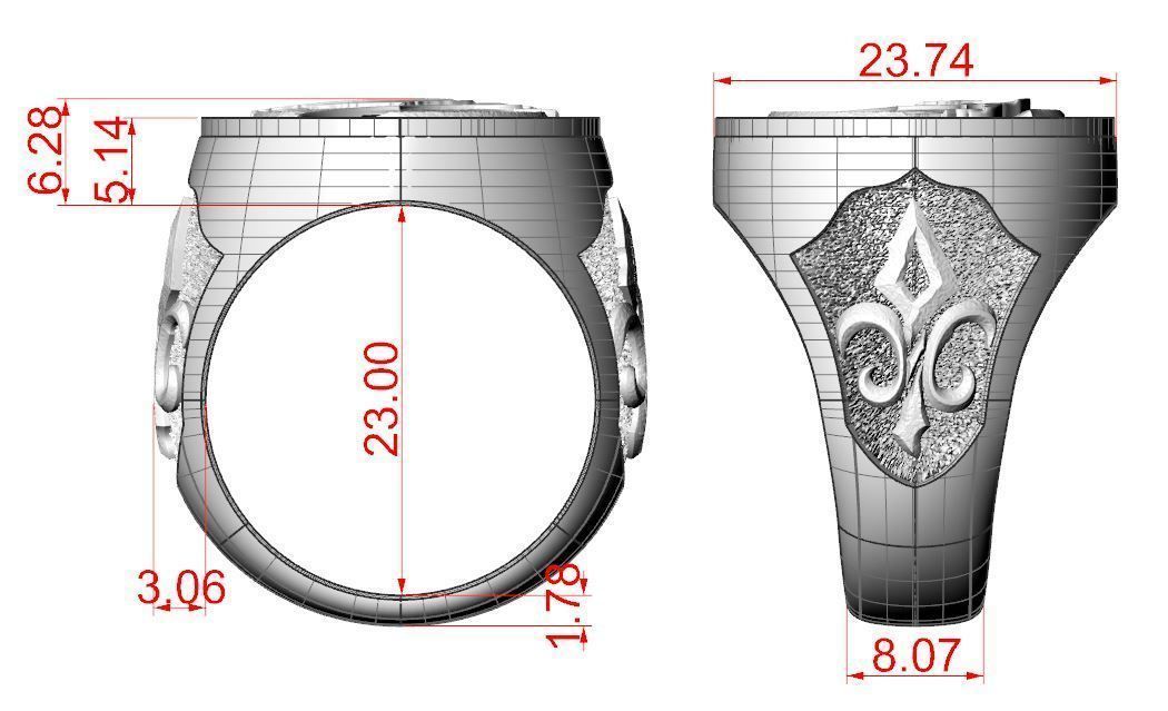 Swallow Ciri witcher ring 3D print model_10