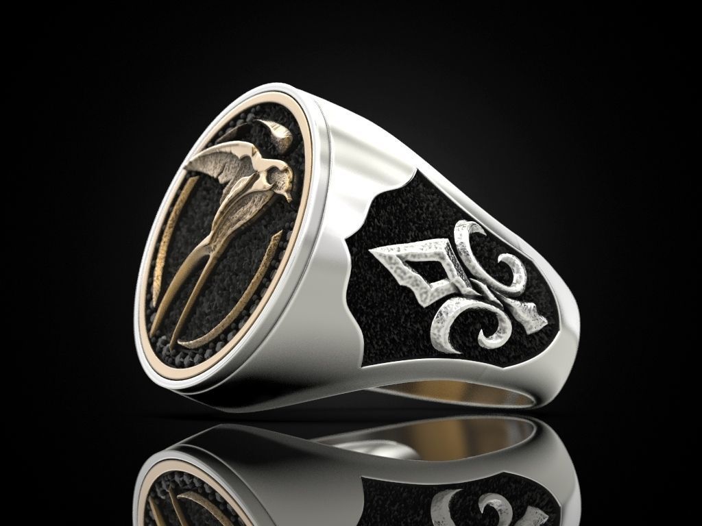 Swallow Ciri witcher ring 3D print model_5