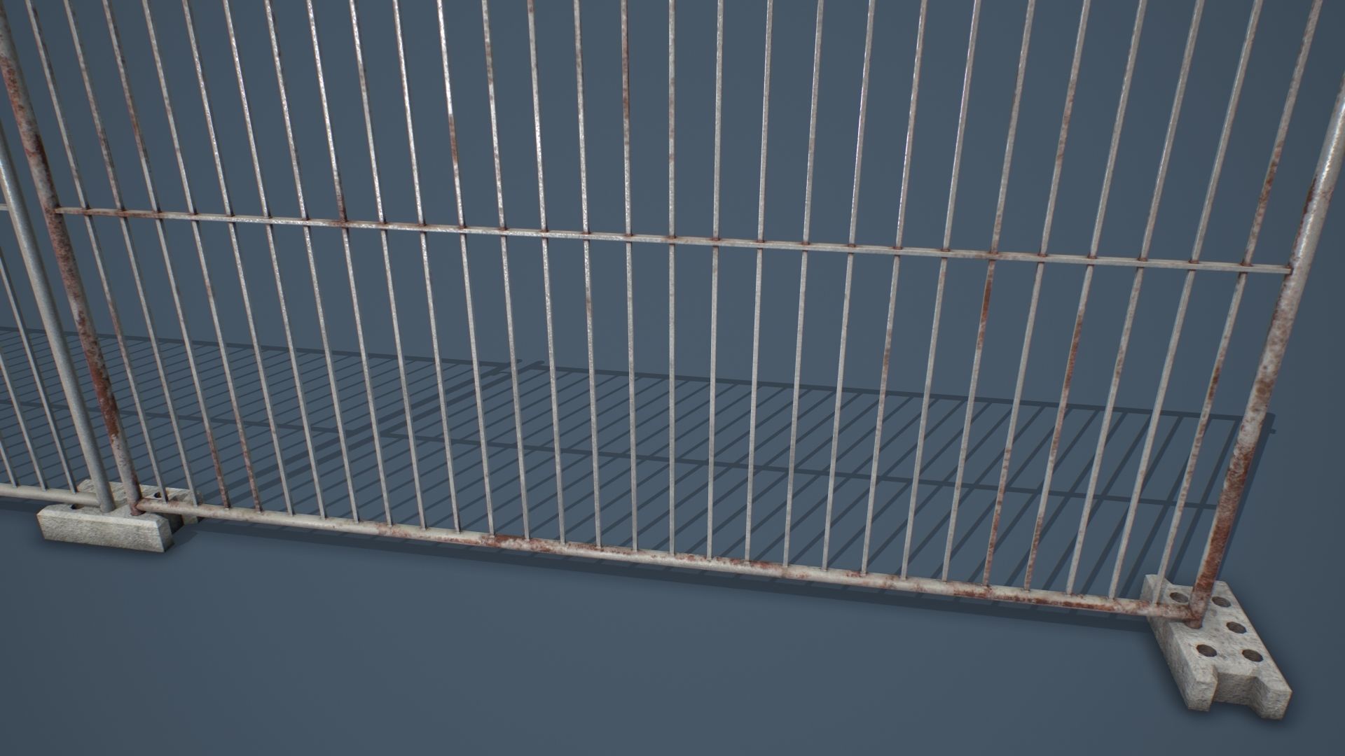 Portable Construction Fence PBR Low-poly 3D model_1
